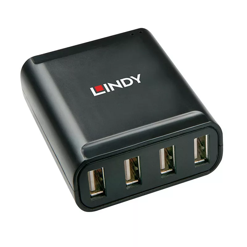 Lindy 60m 4 Port USB 2.0 Cat.6 Extender, USB 2.0, RJ-45, USB 2.0, Black, Metal, 52 mm, 60 mm