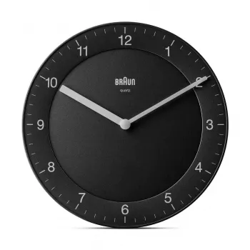 Braun BC 06 B Quartz Wall Clock analog black Quartz clock Circle Black