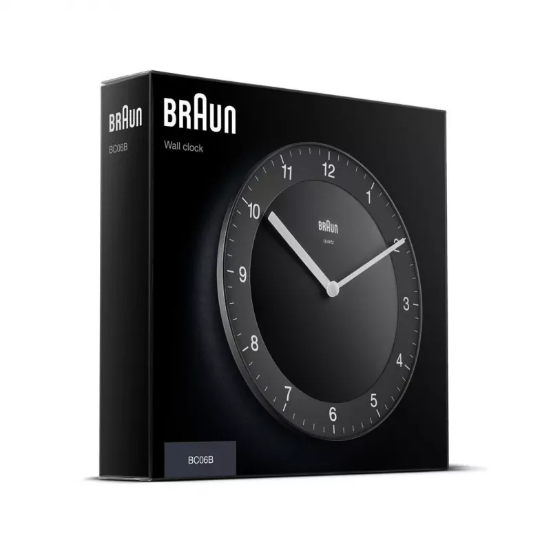 Braun BC 06 B Quartz Wall Clock analog black Quartz clock Circle Black