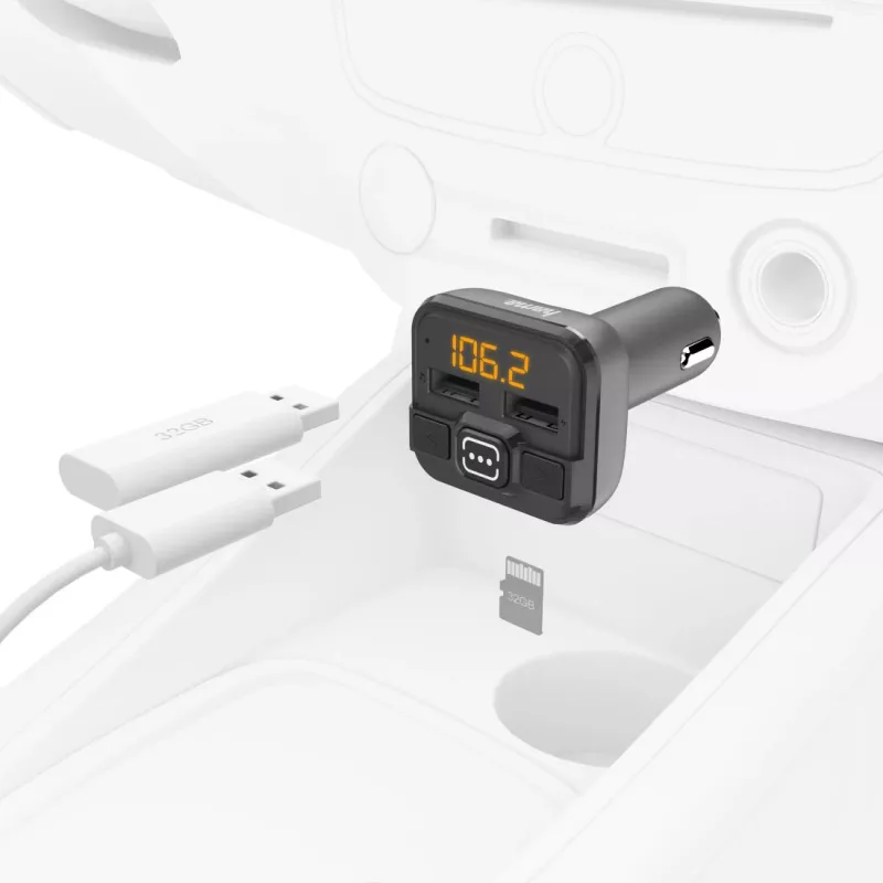 Hama 00014164 FM transmitter 87.6 - 107.9 MHz Cigar lighter Grey