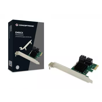Conceptronic EMRICK 4-Port SATA PCIe Adapter with SATA Cable