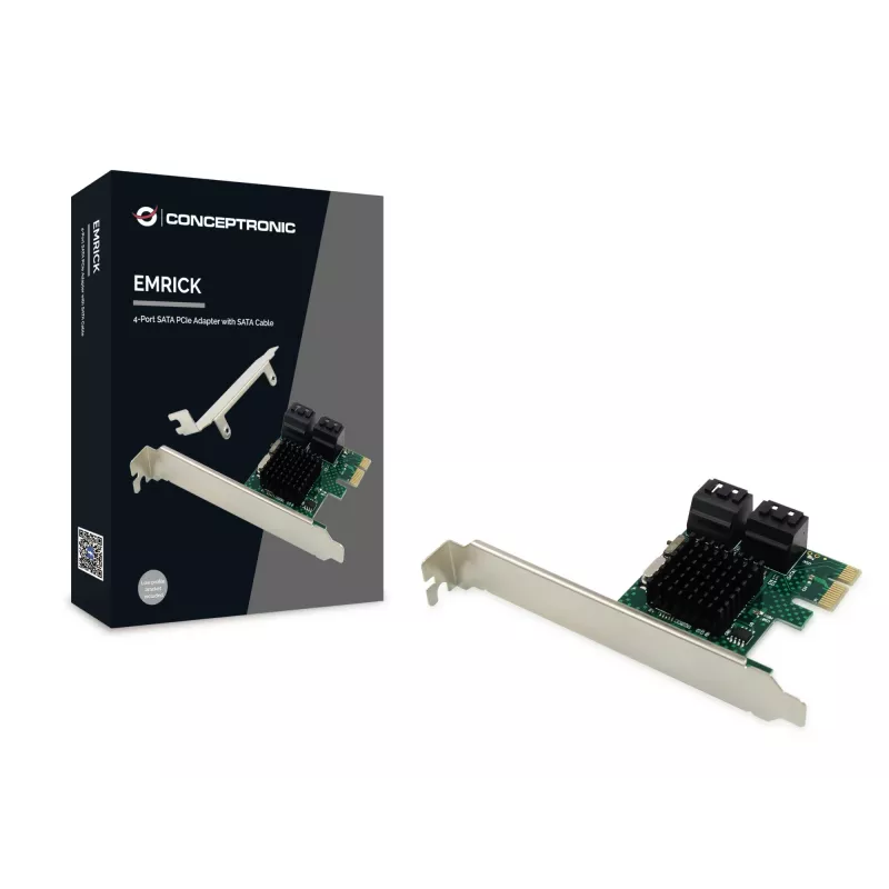Conceptronic EMRICK 4-Port SATA PCIe Adapter with SATA Cable