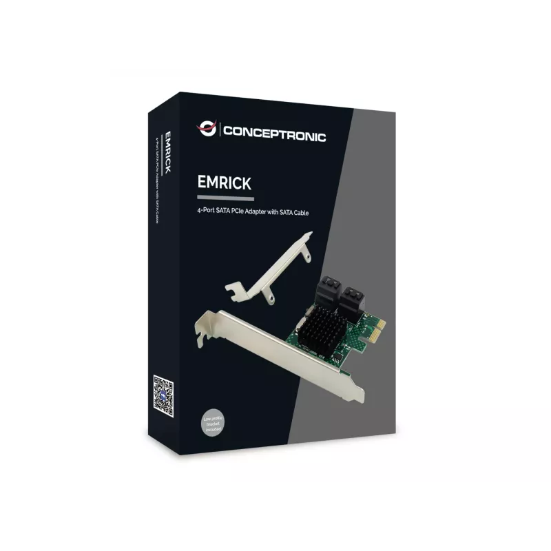 Conceptronic EMRICK 4-Port SATA PCIe Adapter with SATA Cable
