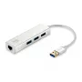 LevelOne Gigabit USB Network Adapter, USB Hub, Wired, USB, Ethernet, 1000 Mbit/s, Silver, White