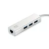 LevelOne Gigabit USB Network Adapter, USB Hub, Wired, USB, Ethernet, 1000 Mbit/s, Silver, White