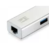 LevelOne Gigabit USB Network Adapter, USB Hub, Wired, USB, Ethernet, 1000 Mbit/s, Silver, White