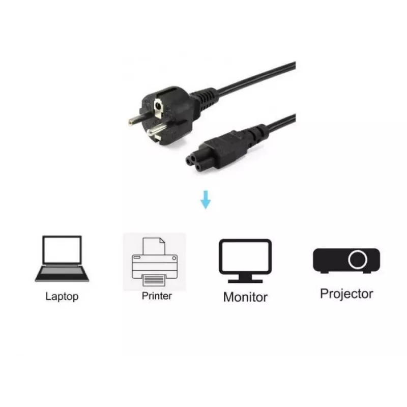 Equip High Quality Power Cord, C5 to Schuko, 1.8m, 1.8 m, CEE 7/7, IEC C5, H05VV-F3G, 250 V, 2.5 A