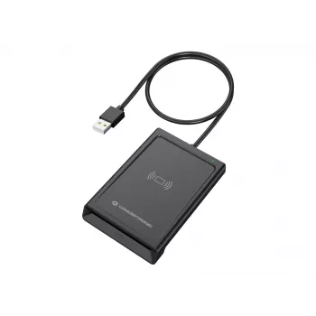 Conceptronic BIAN11B Dual Interface Smart ID Card Reader, USB 2.0, Near Field Communication (NFC), 1 m, Black, 100 g