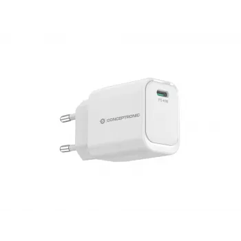 CONCEPTRONIC ALTHEA19W45 1-Port 45W GaN USB-C PD Charger with PPS, PD 3.0, 100–240V, White