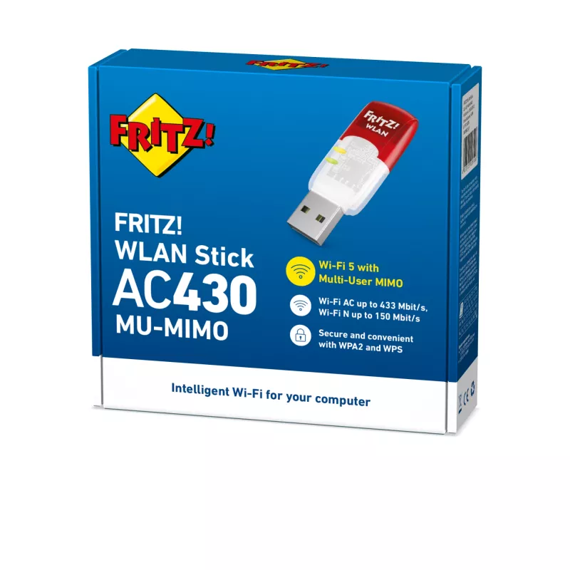 WLAN Stick AC 430 Edition MU-MIMO International, Wireless, USB, WLAN, Wi-Fi 5 (802.11ac), 583 Mbit/s, Transparent