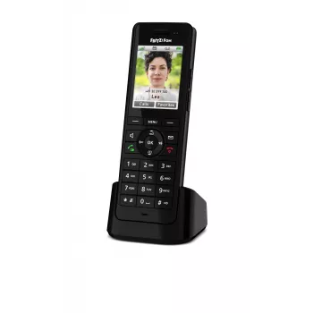 DECT cordless handset AVM FRITZ! X6 black — speakerphone, answering machine, caller ID, 100-entry phonebook