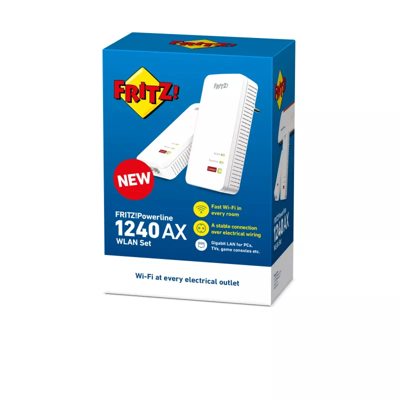 Powerline 1240 AX WLAN Set 1200 Mbit/s Ethernet LAN Wi-Fi White 2 pc(s)