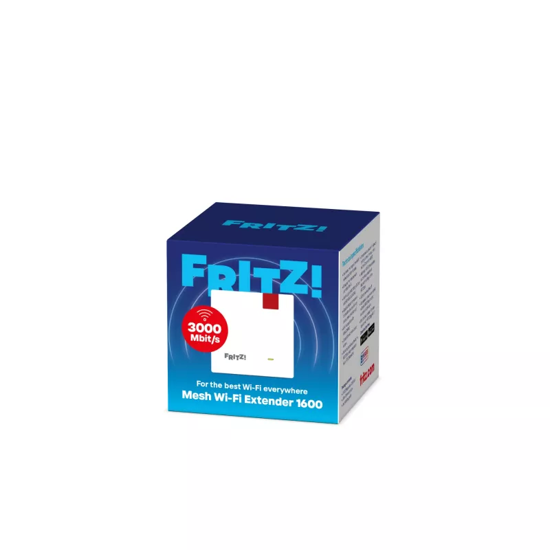 Repeater Mesh Wi-Fi Extender 1600 (FRITZ 1200 AX International) Network repeater White 10, 100, 1000 Mbit/s
