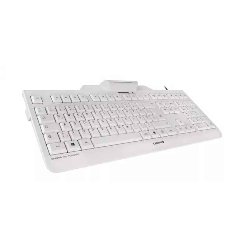 CHERRY KC 1000 SC keyboard Universal USB AZERTY Belgian White