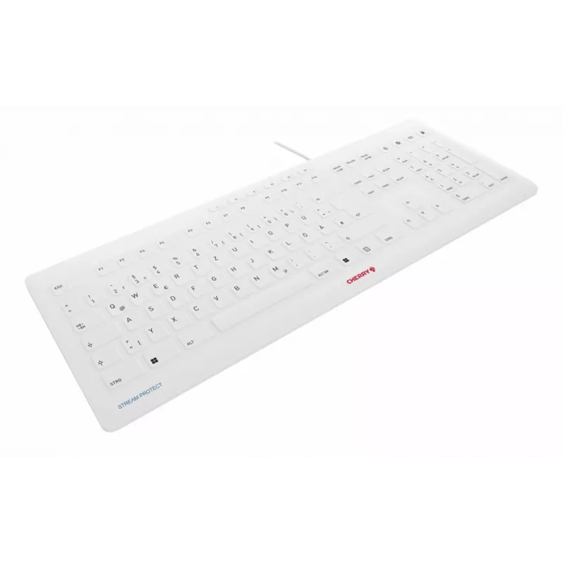 Contour Design STREAM PROTECT, Full-size (100%), Wired, USB, Scissor key switch, QWERTY, White