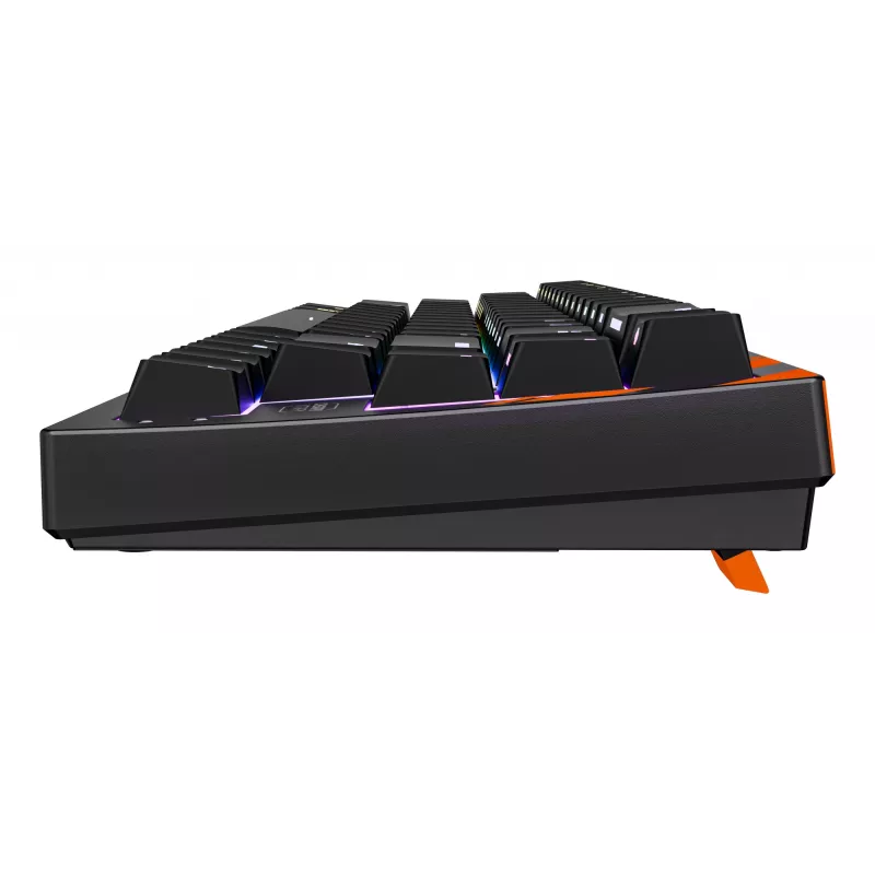 Mechanical gaming keyboard Cherry K5 Pro TMR Compact — 65% layout, QWERTZ, RGB backlight, USB wired, 2 m cable, black/orange