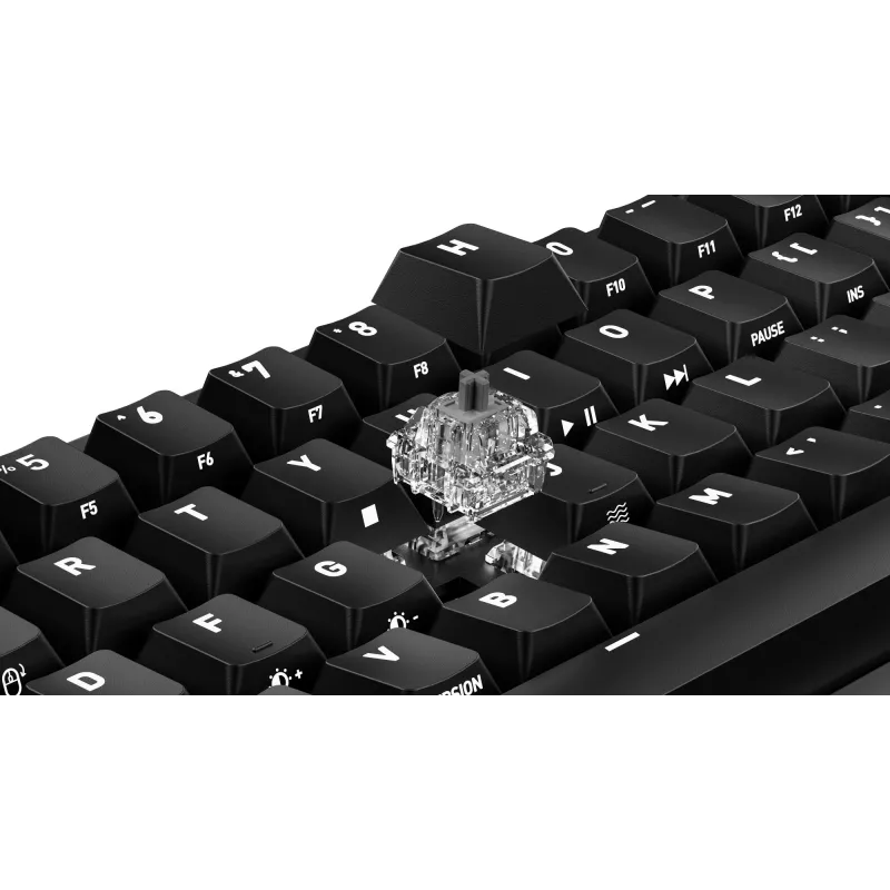 Mechanical gaming keyboard Cherry K5 Pro TMR Compact — 65% layout, QWERTZ, RGB backlight, USB wired, 2 m cable, black/orange