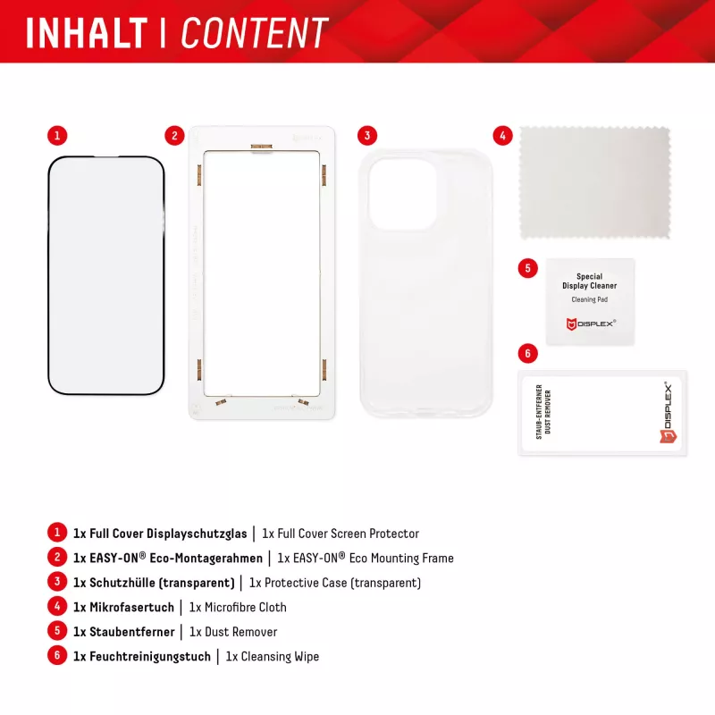 Displex Screen Protector + Case for Samsung Galaxy S23 Ultra, Eco Mounting Frame, Full Cover