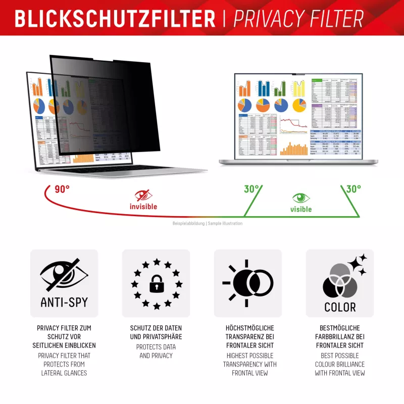 Displex PRIVACY SAFE 2-Way Removable Privacy Filter for 13.3-inch Laptops (16:10)