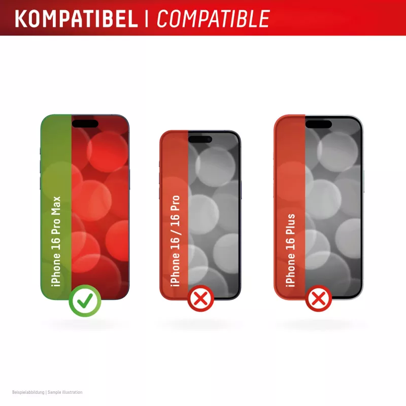 Displex Smart Glass (9H) for Apple iPhone 16 Pro Max, Mounting Sticker, unbreakable