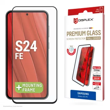 Displex Premium Screen Protector (Full Cover, 10H) for Samsung Galaxy S24 FE, Eco Mounting Frame, Full Cover