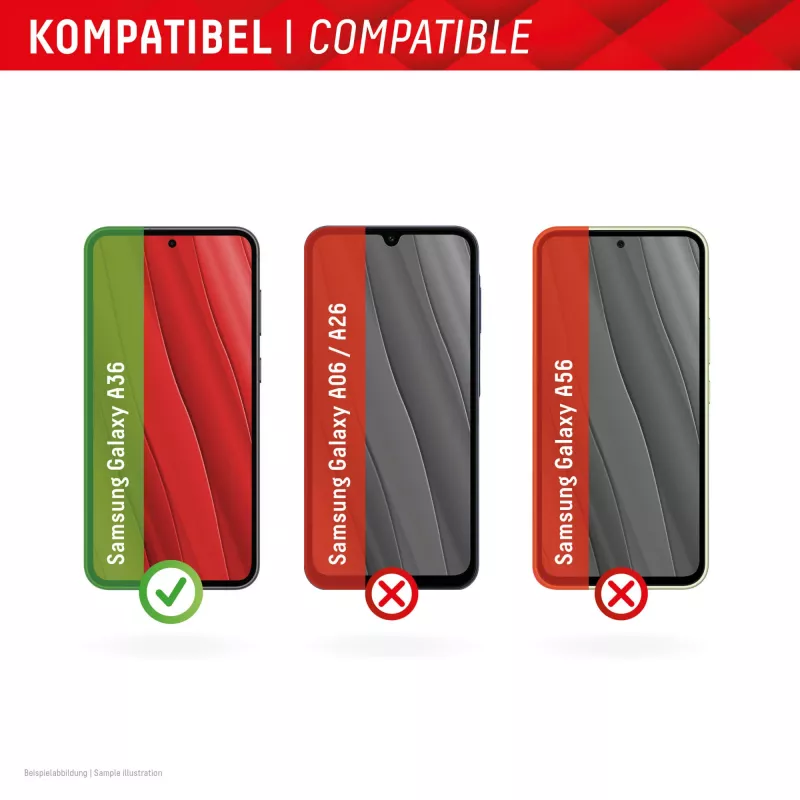 Displex Smart Glass (9H) for Samsung Galaxy A36, Mounting Sticker, unbreakable