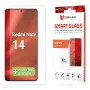 Displex Smart Glass (9H) for Xiaomi Redmi Note 14, Mounting Sticker, unbreakable