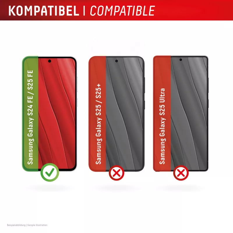 Displex Smart Glass (9H) for Samsung Galaxy S25 FE/S24 FE, Mounting Sticker, unbreakable