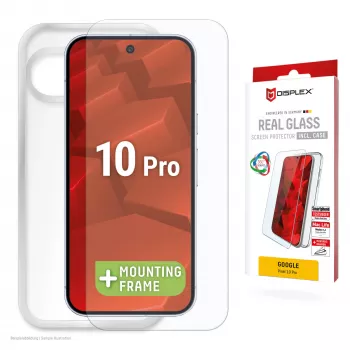 Displex Screen Protector + Case for Google Pixel 10 Pro, Eco Mounting Frame, scratch resistant