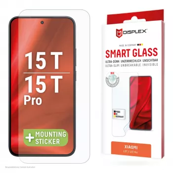 Tempered Smart Glass Screen Protector e.v.i. for Xiaomi 15T / 15T Pro (9H), mounting sticker, transparent