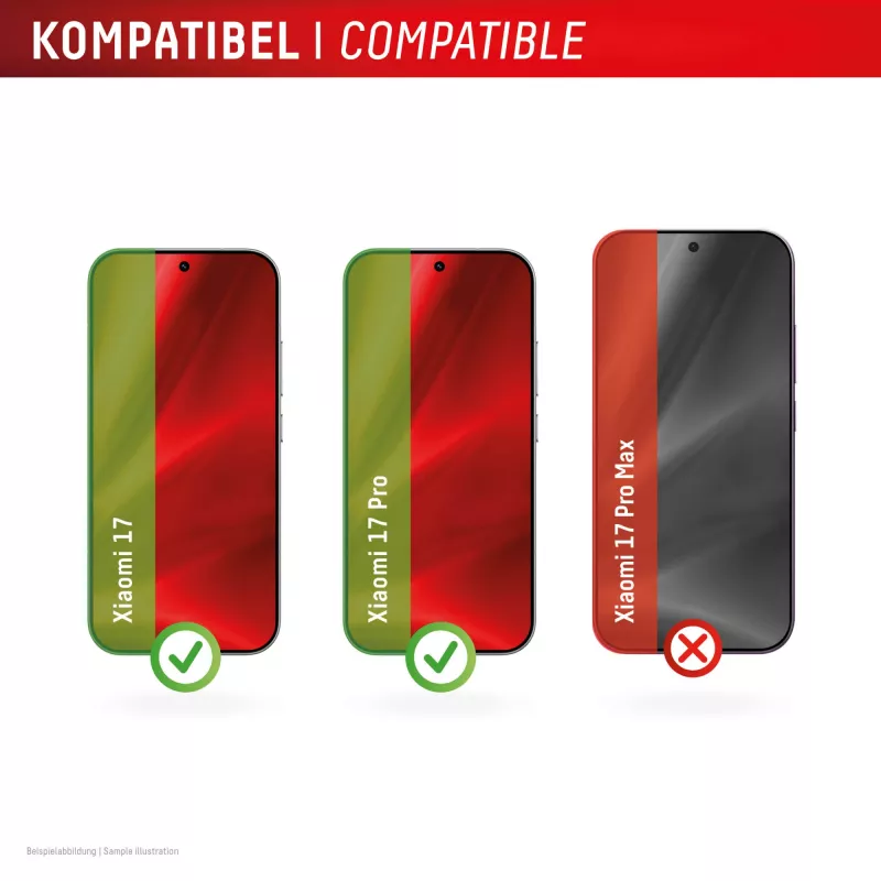 Tempered Smart Glass screen protector e.v.i. for Xiaomi 17 / 17 Pro (9H), mounting sticker, transparent