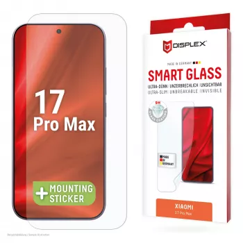 Tempered Smart Glass screen protector e.v.i. for Xiaomi 17 Pro Max (9H), mounting sticker, transparent, 1 pc