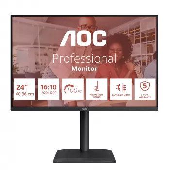 AOC E4 X24E4U computer monitor 61 cm (24 inch) 1920 x 1200 pixels Full HD LED Black