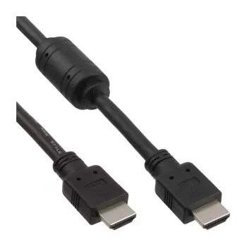 InLine HDMI Cable High Speed male + ferrite black 1.8m, 1.8 m, HDMI Type A (Standard), HDMI Type A (Standard), Black
