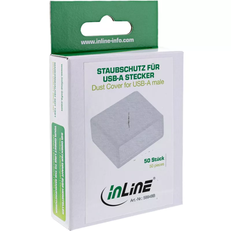 InLine Dust Cover for USB-A male, white, 50 pcs.