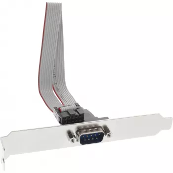 Serial slot bracket InLine 9-pin male to 10-pin internal female 1:1 cable, 0.6 m, grey