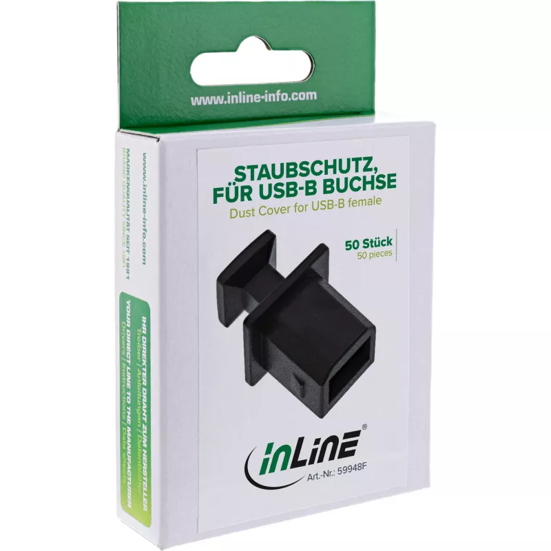 InLine Dust Cover for USB-B female, black, 50 pcs.