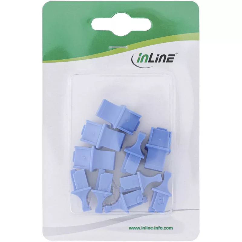 InLine Dust Cover for RJ45 female, blue, 10pcs.