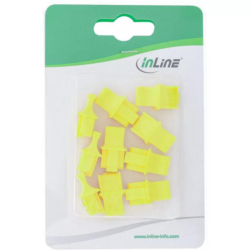 InLine Dust cover for RJ45 female, yellow, 10pcs.