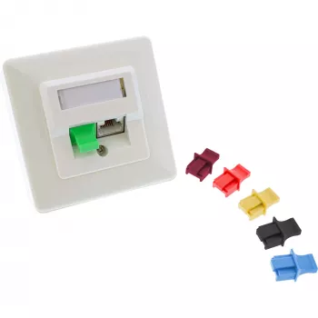 InLine Dust cover for RJ45 female, dark red, 10pcs.