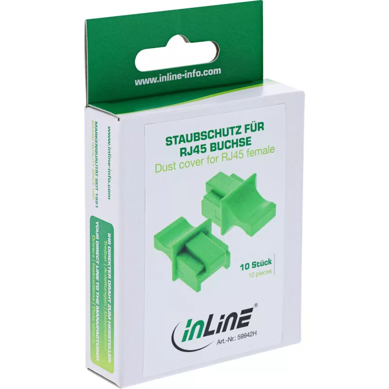 InLine Dust Cover for RJ45 female, green, 10 pcs.