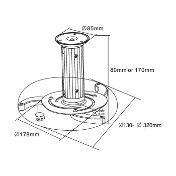 Projector Bracket InLine 23134A height 130/200mm max 10kg