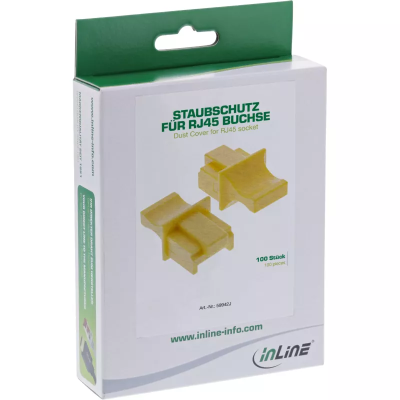 InLine Dust Cover for RJ45 female, yellow, 100 pcs.