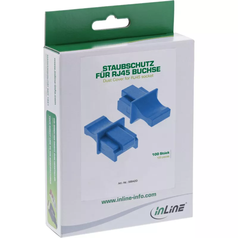 InLine Dust Cover for RJ45 female, blue, 100 pcs.