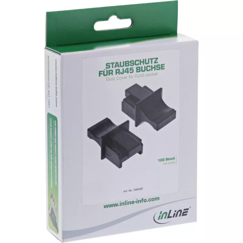 InLine Dust Cover for RJ45 female black 100 pcs 59942E
