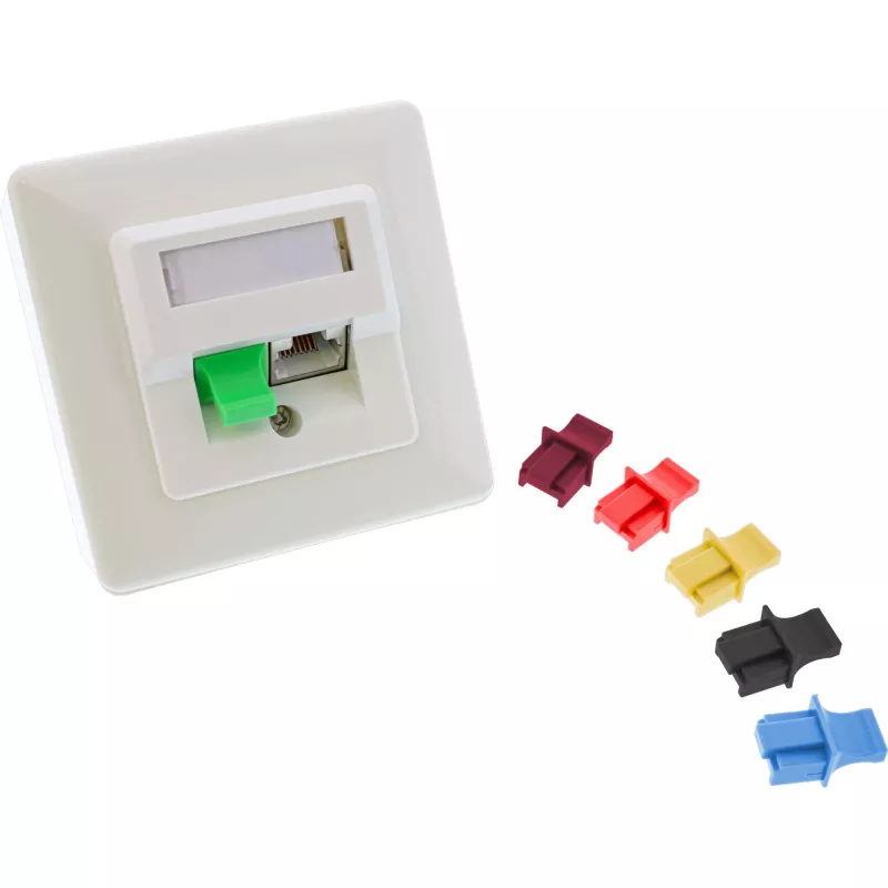 InLine Dust Cover for RJ45 female, green, 100 pcs.