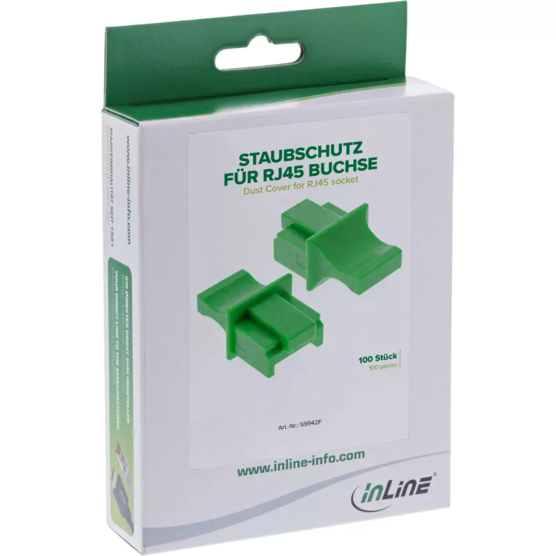 InLine Dust Cover for RJ45 female, green, 100 pcs.