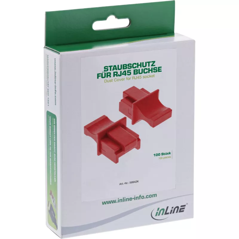 InLine Dust Cover for RJ45 female, red, 100 pcs.