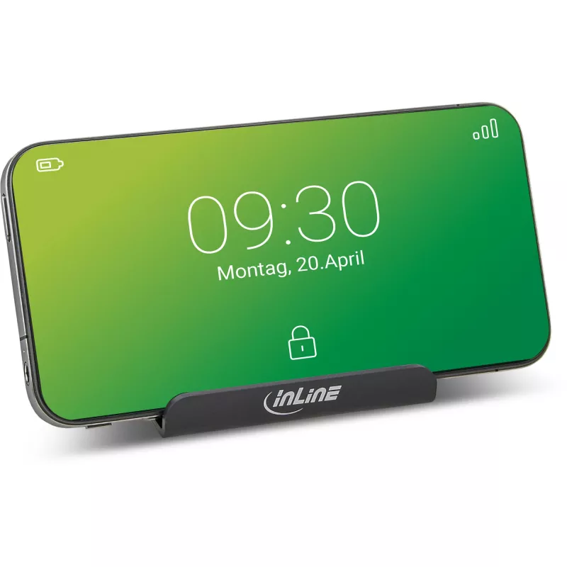 InLine Smartphone and Mobile Phone Stand for Desktop, Passive Holder, Black