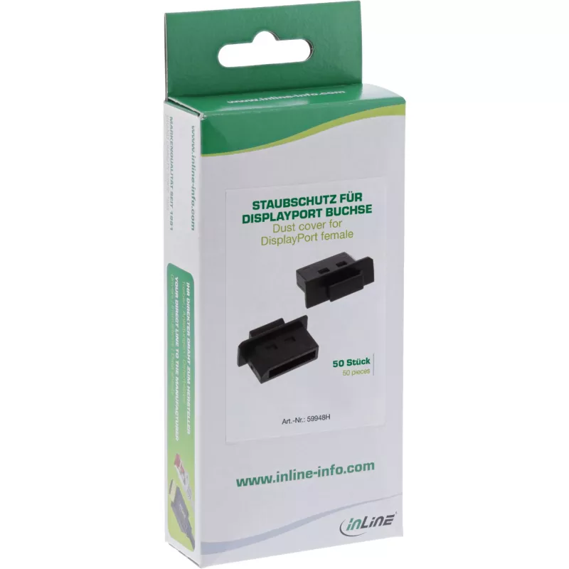 InLine Dust Cover for DisplayPort female, black, 50 pcs.